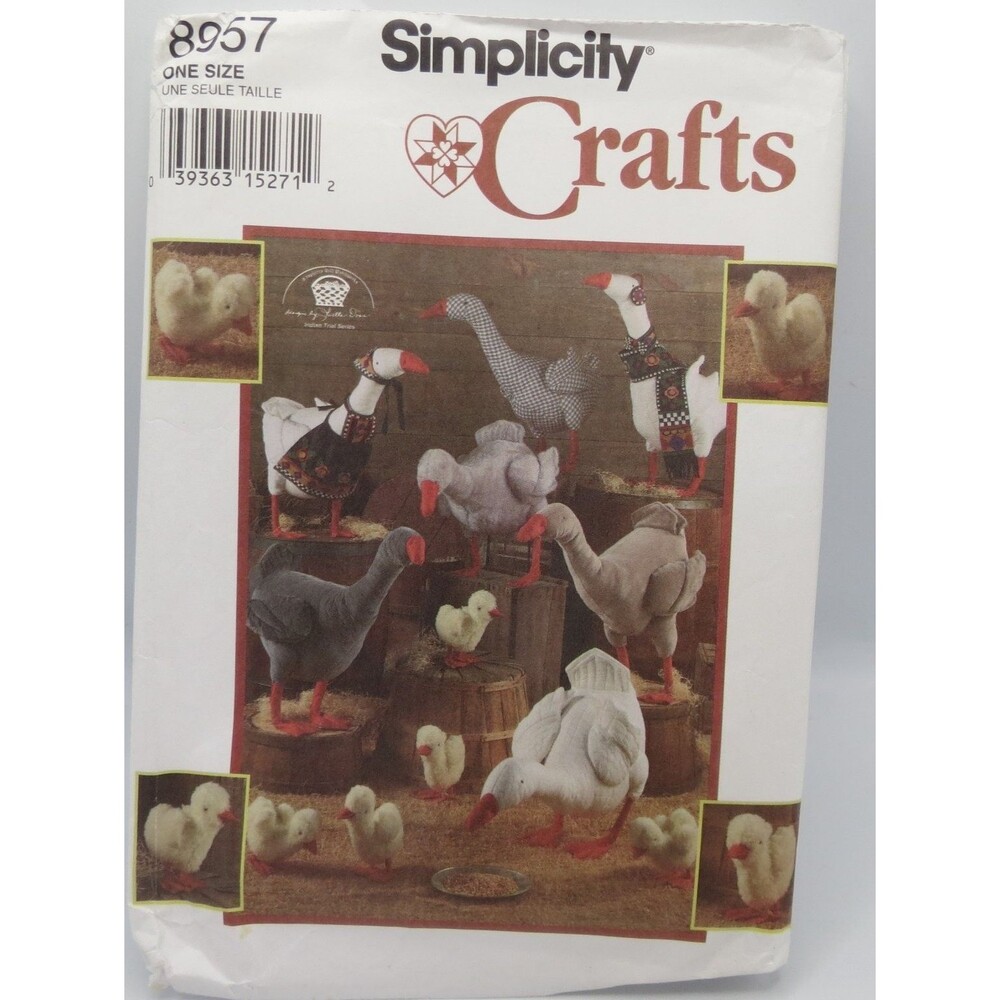 Simplicity 8957 Crafts Stuffed Geese Goslings Outfits ONE Size 1994 Vintage